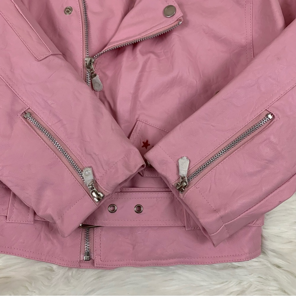 NEW Outdoor Habitat Pink Girls Biker Bomber Leather Jacket - Picture 5 of 13